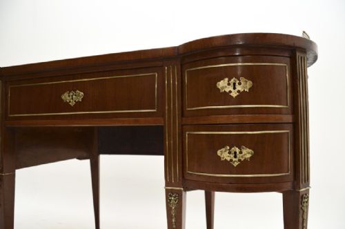 ANTIQUE MAHOGANY LEATHER TOP AUSTRIAN EMPIRE DESK - ADDITIONAL PHOTO 6