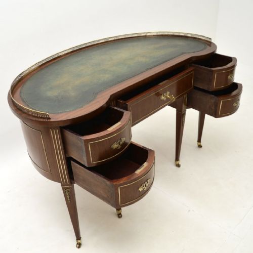 ANTIQUE MAHOGANY LEATHER TOP AUSTRIAN EMPIRE DESK - ADDITIONAL PHOTO 7