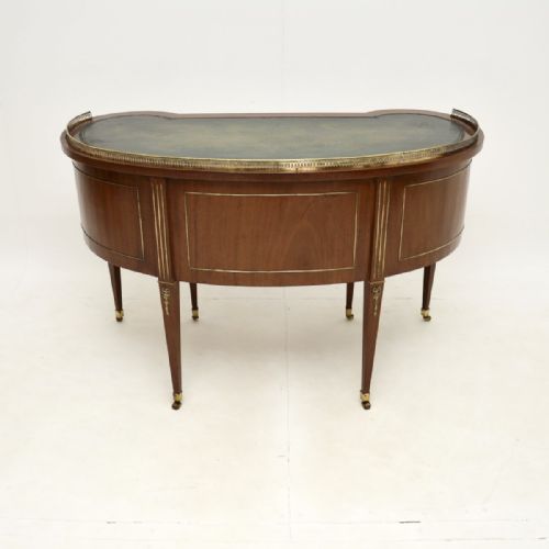 ANTIQUE MAHOGANY LEATHER TOP AUSTRIAN EMPIRE DESK - ADDITIONAL PHOTO 9