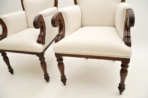 PAIR OF ANTIQUE WILLIAM IV PERIOD MAHOGANY ARMCHAIRS - ADDITIONAL PHOTO 7