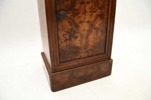 ANTIQUE FRENCH WALNUT MARBLE TOP BEDSIDE CABINET - ADDITIONAL PHOTO 4
