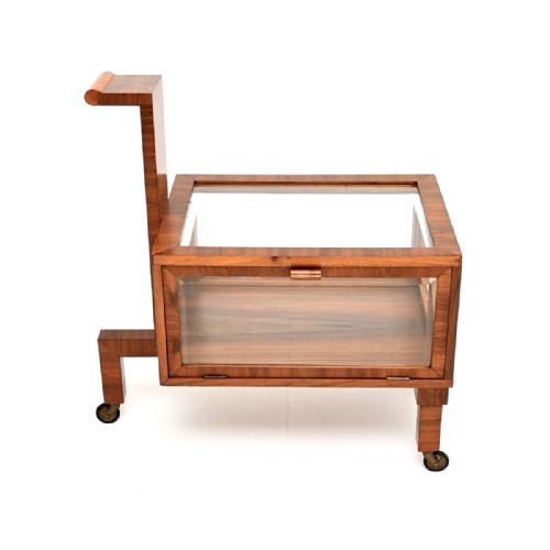 ART DECO WALNUT DISPLAY CASE SERVING CART - ADDITIONAL PHOTO 1