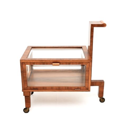 ART DECO WALNUT DISPLAY CASE SERVING CART - ADDITIONAL PHOTO 3