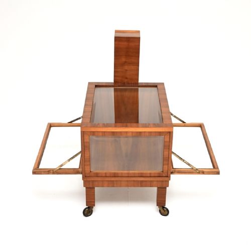 ART DECO WALNUT DISPLAY CASE SERVING CART - ADDITIONAL PHOTO 5