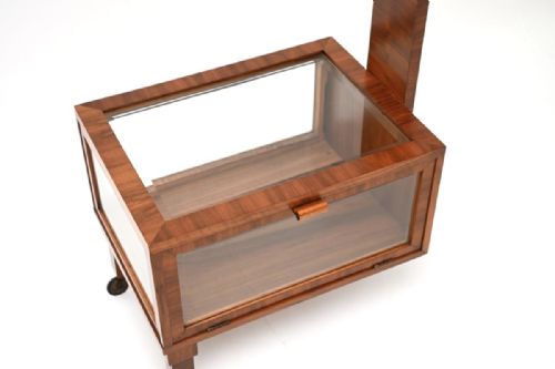 ART DECO WALNUT DISPLAY CASE SERVING CART - ADDITIONAL PHOTO 9