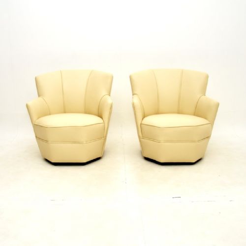 PAIR OF LEATHER ART DECO ARMCHAIRS - ADDITIONAL PHOTO 2