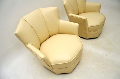 PAIR OF LEATHER ART DECO ARMCHAIRS - ADDITIONAL PHOTO 3
