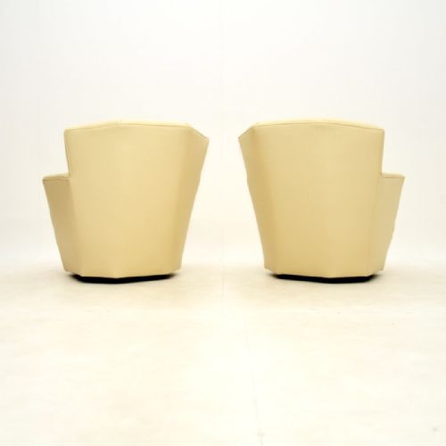 PAIR OF LEATHER ART DECO ARMCHAIRS - ADDITIONAL PHOTO 4