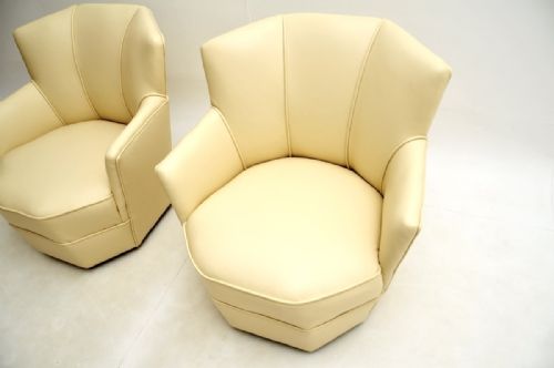 PAIR OF LEATHER ART DECO ARMCHAIRS - ADDITIONAL PHOTO 5