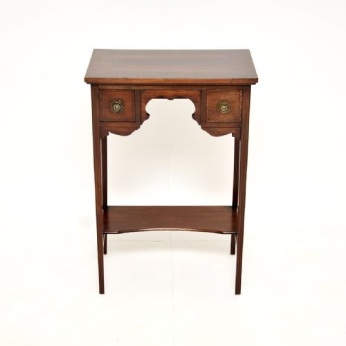ANTIQUE EDWARDIAN INLAID MAHOGANY SIDE TABLE - ADDITIONAL PHOTO 1