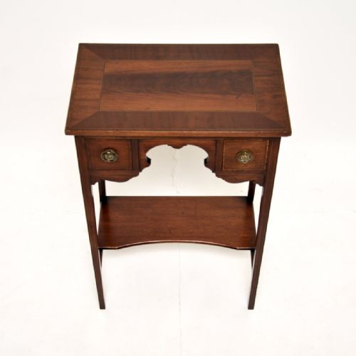ANTIQUE EDWARDIAN INLAID MAHOGANY SIDE TABLE - ADDITIONAL PHOTO 2