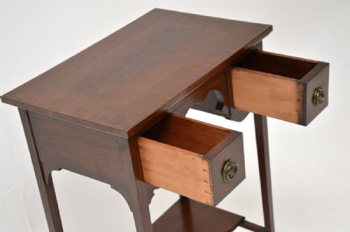 ANTIQUE EDWARDIAN INLAID MAHOGANY SIDE TABLE - ADDITIONAL PHOTO 4