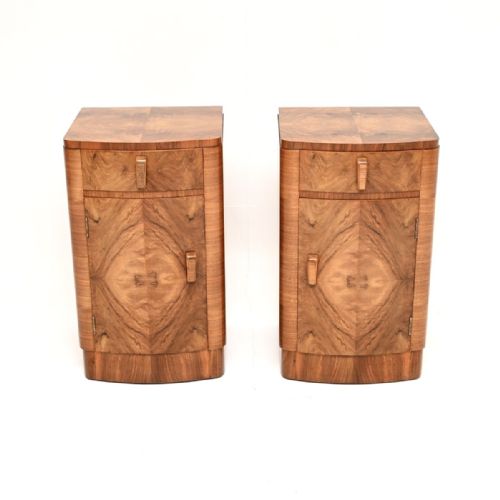PAIR OF ART DECO WALNUT BEDSIDE CABINETS - ADDITIONAL PHOTO 1