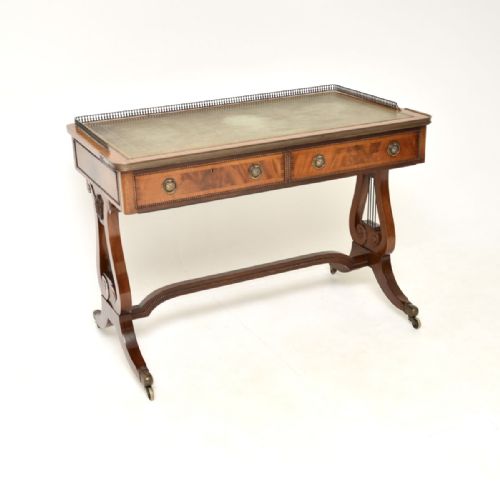 ANTIQUE REGENCY STYLE MAHOGANY LEATHER TOP DESK WRITING TABLE