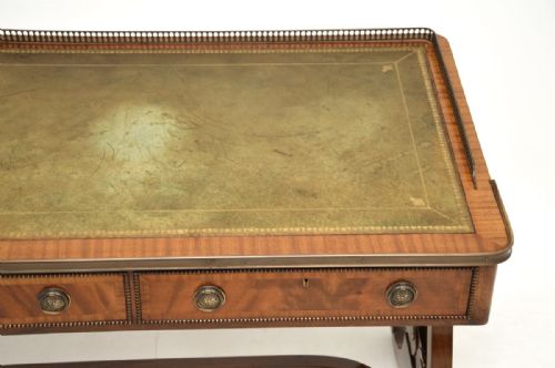ANTIQUE REGENCY STYLE MAHOGANY LEATHER TOP DESK WRITING TABLE - ADDITIONAL PHOTO 7