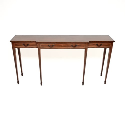LARGE ANTIQUE INLAID MAHOGANY CONSOLE TABLE - ADDITIONAL PHOTO 1