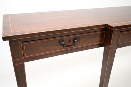 LARGE ANTIQUE INLAID MAHOGANY CONSOLE TABLE - ADDITIONAL PHOTO 2