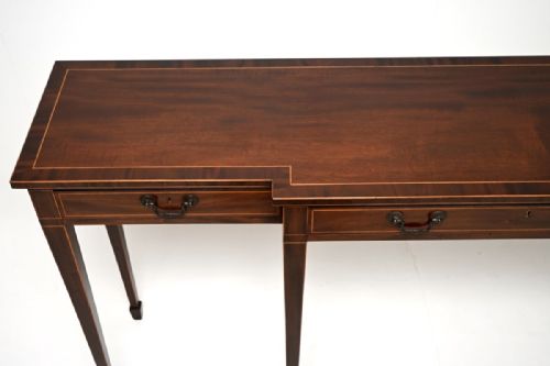 LARGE ANTIQUE INLAID MAHOGANY CONSOLE TABLE - ADDITIONAL PHOTO 4