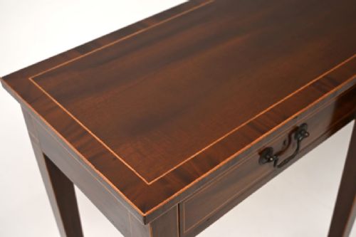 LARGE ANTIQUE INLAID MAHOGANY CONSOLE TABLE - ADDITIONAL PHOTO 7