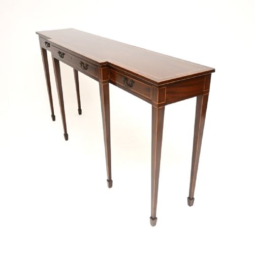 LARGE ANTIQUE INLAID MAHOGANY CONSOLE TABLE - ADDITIONAL PHOTO 8