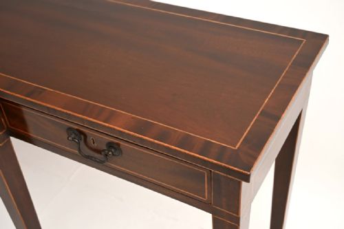 LARGE ANTIQUE INLAID MAHOGANY CONSOLE TABLE - ADDITIONAL PHOTO 9