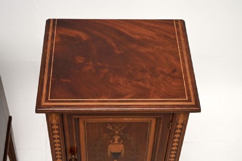 PAIR OF ANTIQUE EDWARDIAN INLAID MAHOGANY BEDSIDE CABINETS - ADDITIONAL PHOTO 7