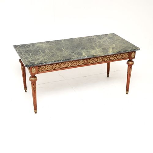 Antique French Marble Top Coffee Table

