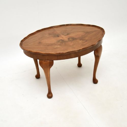 Antique Figured Walnut Pie Crust Coffee Table
