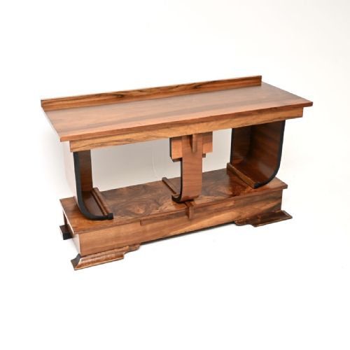 Art Deco Figured Walnut Console Table
