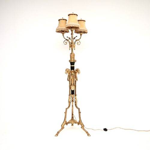 Antique French Gilt Bronze Floor Lamp
