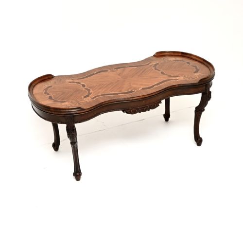 Antique French Inlaid Marquetry Coffee Table
