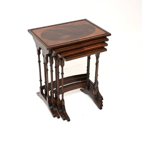 Antique Georgian Style Mahogany Nest of Four Tables
