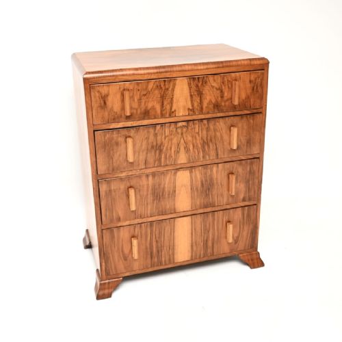 Art Deco Figured Walnut Chest of Drawers
