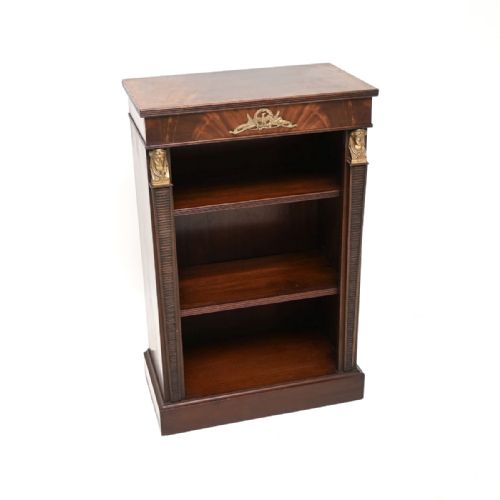 Antique Neoclassical Empire Style Mahogany Open Bookcase
