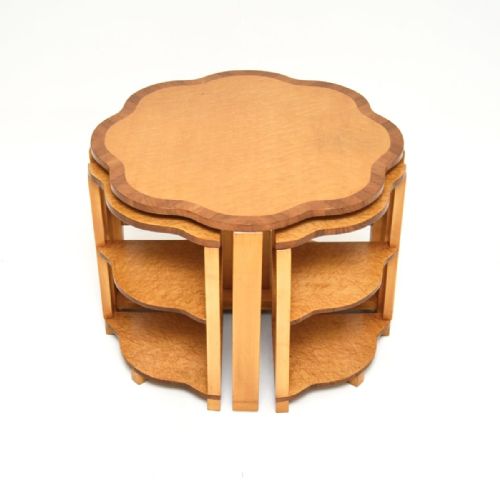 Art Deco Birds Eye Maple Nesting Coffee Table

