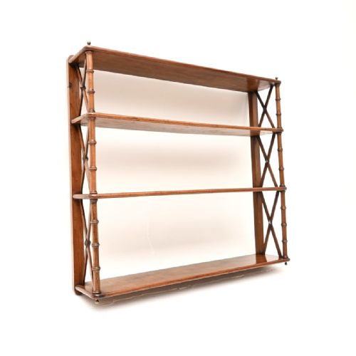 Antique Georgian Period Walnut Wall Mounting Bookcase
