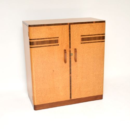 Art Deco Birds Eye Maple and Walnut Compactum Wardrobe
