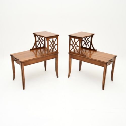 Pair of Antique Regency Style Mahogany Side Tables
