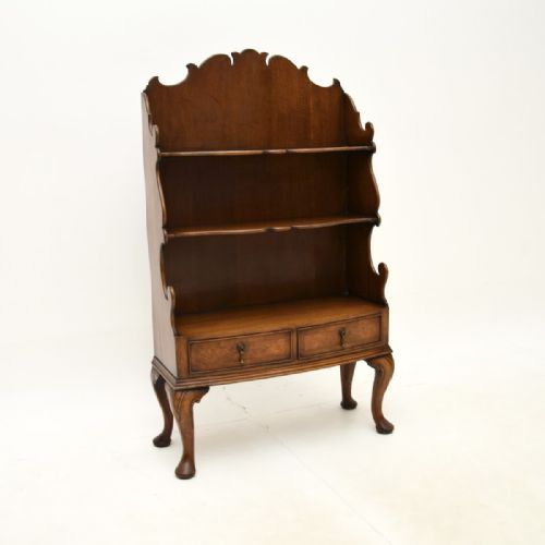 Antique Burr Walnut Cascading Open Bookcase
