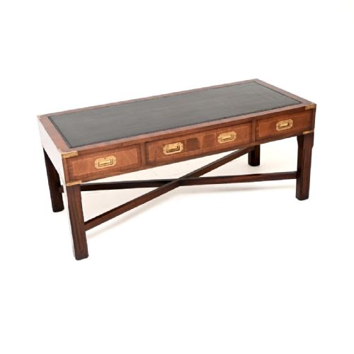 Antique Mahogany Military Campaign Style Coffee Table
