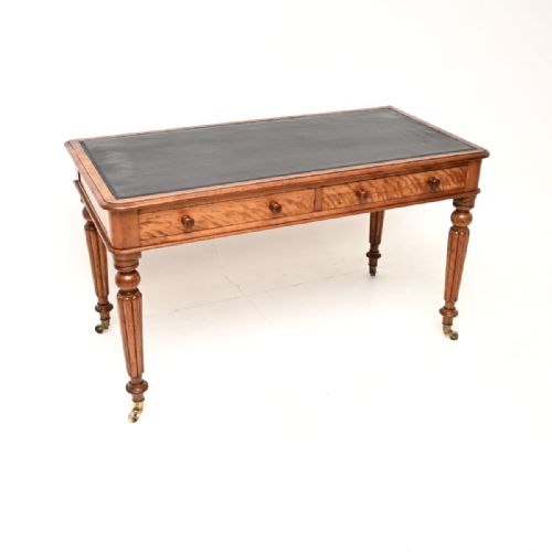 Antique Victorian Satin Wood Writing Table / Desk by Maple and Co
