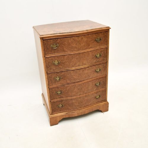 Antique Serpentine Burr Walnut Chest of Drawers
