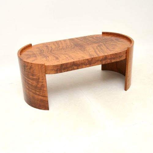 Large Art Deco Walnut Coffee Table
