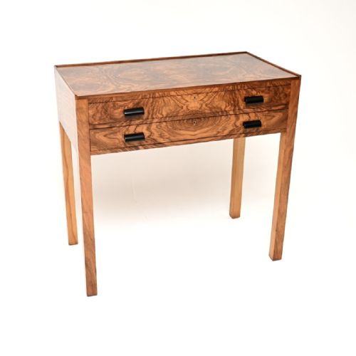 Art Deco Burr Walnut Console Server Table
