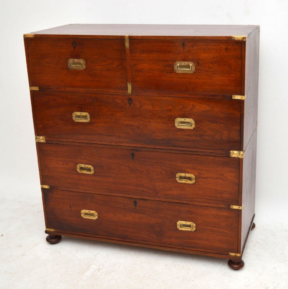 Antique Victorian Campaign Chest of Drawers