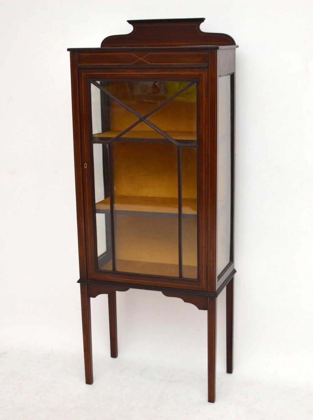 Antique Edwardian Inlaid Mahogany Display Cabinet