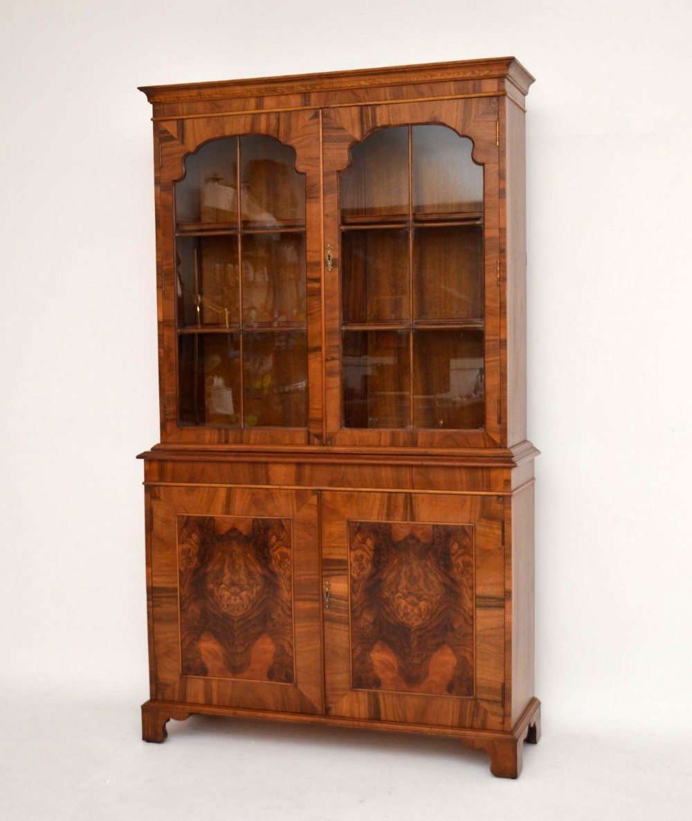 Antique Burr & Figured Walnut Bookcase