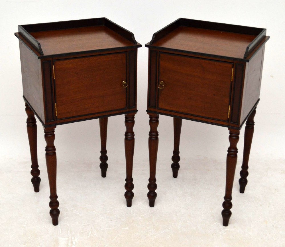 Pair of Antique Georgian Mahogany Bedside Cabinets