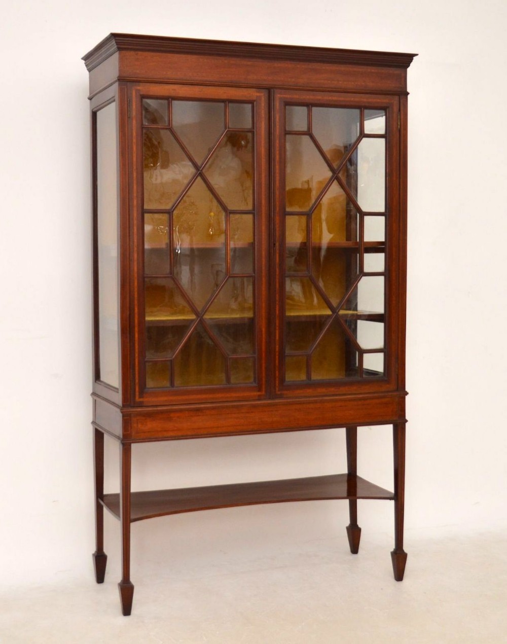 Antique Edwardian Inlaid Mahogany Display Cabinet