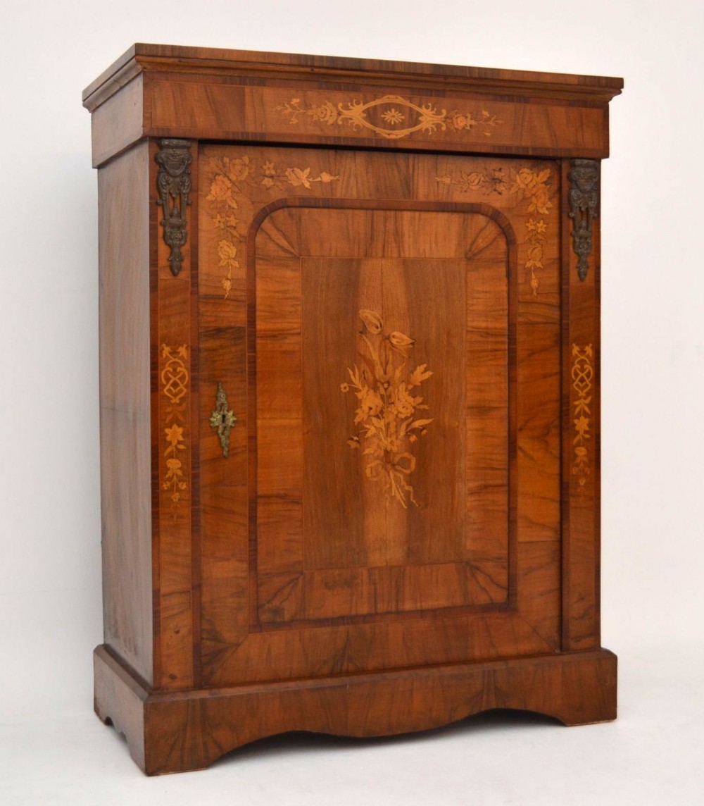 Antique Victorian Inlaid Walnut Credenza - Sideboard